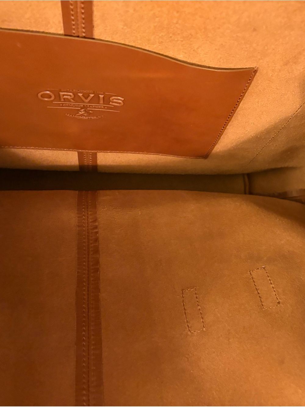 Orvis Chestnut Brown Leather Tote - Picture 4 of 4